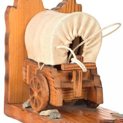 Pair of American Rustic Covered Wagon Bookends