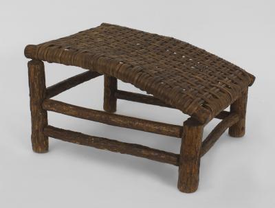 Pair of American Rustic Old Hickory style Low Slung Arm Chairs