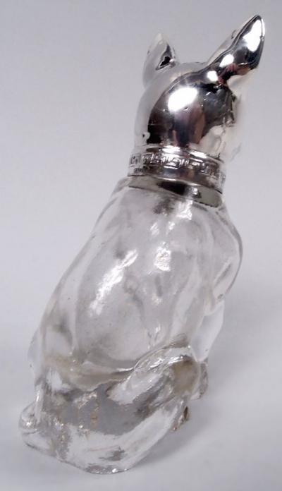 Pair of American Sterling Silver Dog Salt Pepper Shakers