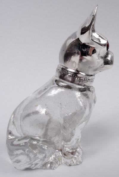 Pair of American Sterling Silver Dog Salt Pepper Shakers