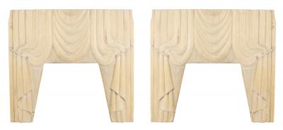 Pair of American Victorian Carved Drapes