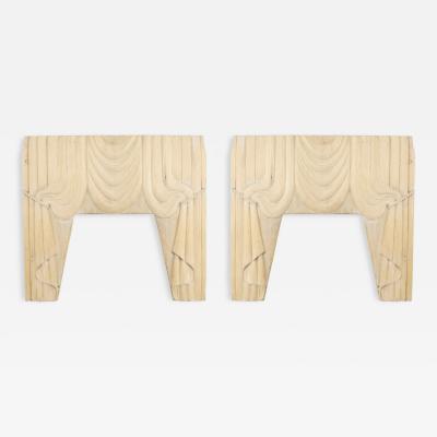 Pair of American Victorian Carved Drapes