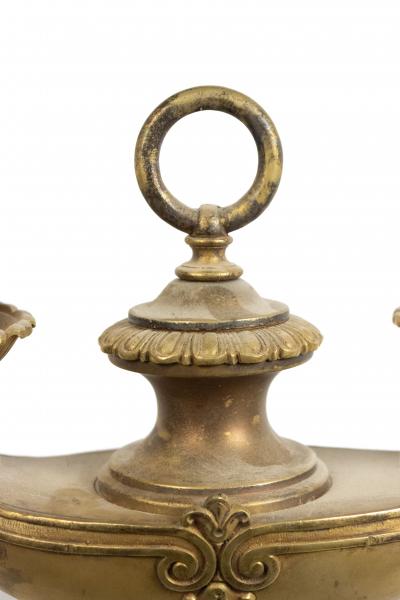 Pair of American Victorian Gilt Bronze Aladdin Lamp Wall Sconces