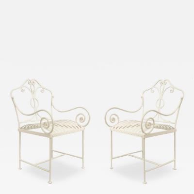 Pair of American Victorian Iron Armchairs