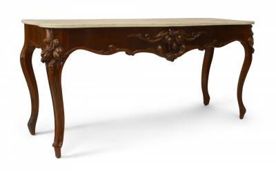Pair of American Victorian Mahogany Marble Console Table