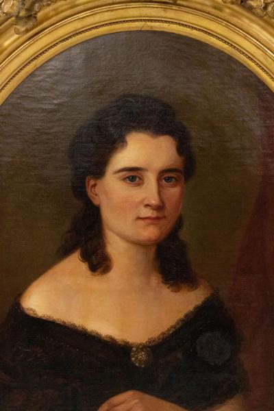 Pair of American Victorian Male and Female Portraits