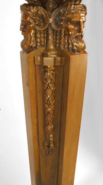 Pair of American Victorian Neo Classical Bronze Torchieres