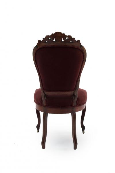 Pair of American Victorian Red Velvet Side Chairs