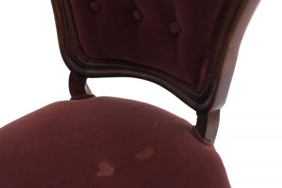 Pair of American Victorian Red Velvet Side Chairs