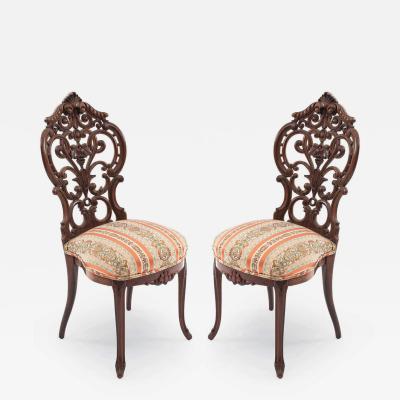Pair of American Victorian Rosewood Side Chairs