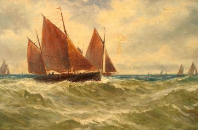 Pair of American Victorian Seascape Paintings
