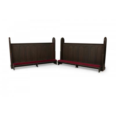 Pair of American Victorian Style Wooden Church Pew Kneelers