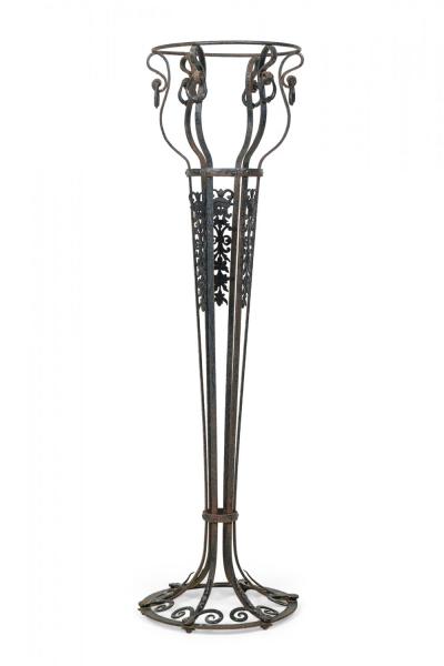 Pair of American Victorian Style Wrought Iron Outdoor Planters Flower Stands