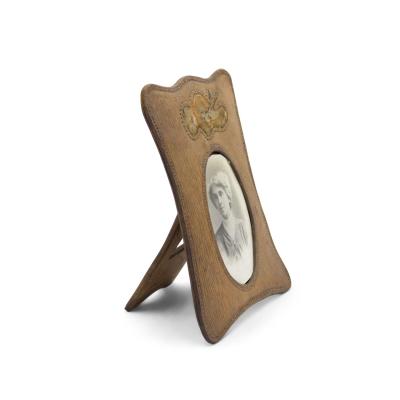 Pair of American Victorian Tan Leather Picture Frames