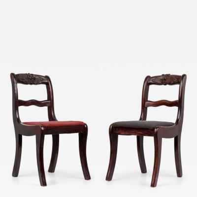 Pair of American Victorian Upholstered Seat Children Chairs
