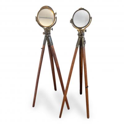 Pair of American heliograph reflector stands