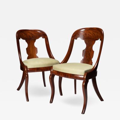 Pair of American mahogany gondola chairs 1815 35