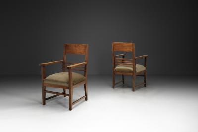 Pair of Amsterdamse School Armchairs The Netherlands ca 1920s