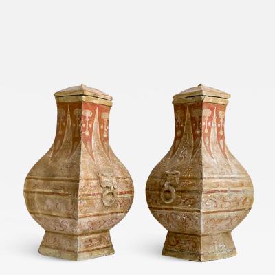 Pair of Ancient Chinese Pottery Jars