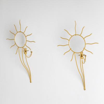 Pair of Andr Dubreuil 1951 Soleil Wall Appliqu s France designed in 1987