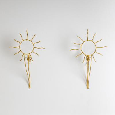 Pair of Andr Dubreuil 1951 Soleil Wall Appliqu s France designed in 1987
