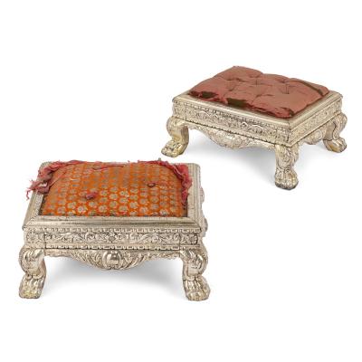 Pair of Anglo Indian Silver Clad Ceremonial Throne Chairs