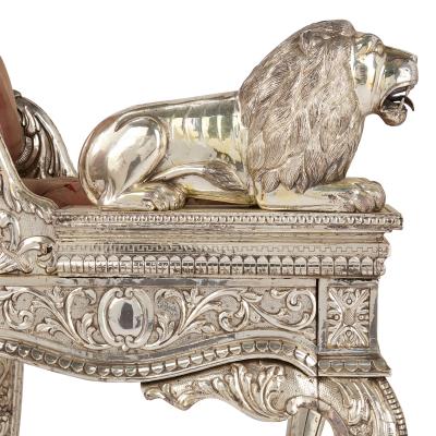 Pair of Anglo Indian Silver Clad Ceremonial Throne Chairs