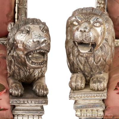 Pair of Anglo Indian Silver Clad Ceremonial Throne Chairs