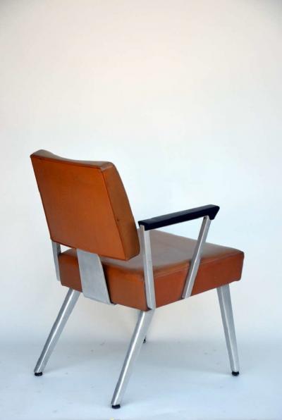 Pair of Angular GF GoodForm Aluminum and Vinyl Armchairs