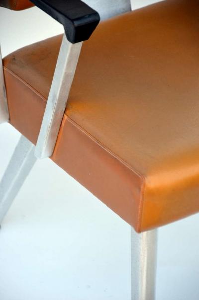 Pair of Angular GF GoodForm Aluminum and Vinyl Armchairs