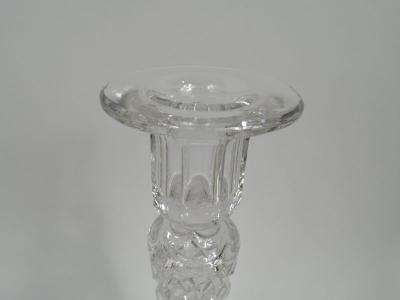 Pair of Antique American Edwardian Glass Sterling Silver Candlestick