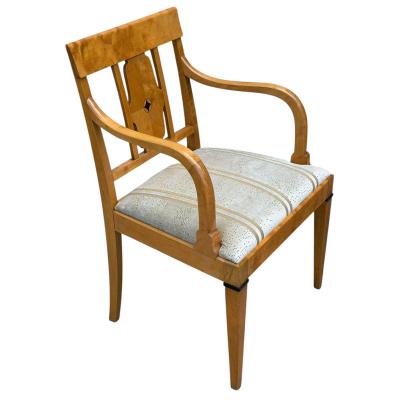 Pair of Antique Austrian Biedermeier Style Arm Chairs