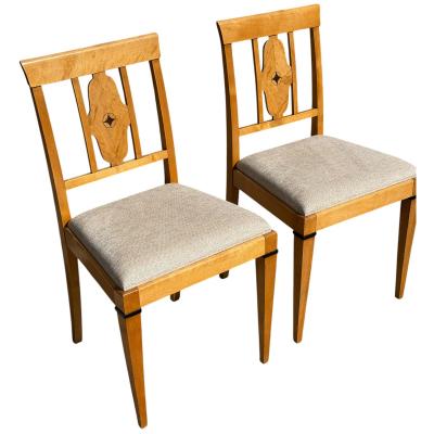 Pair of Antique Austrian Biedermeier Style Side Chairs