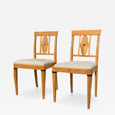 Pair of Antique Austrian Biedermeier Style Side Chairs