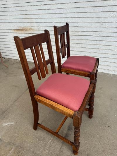 Pair of Antique Chairs w Barley Twist Legs