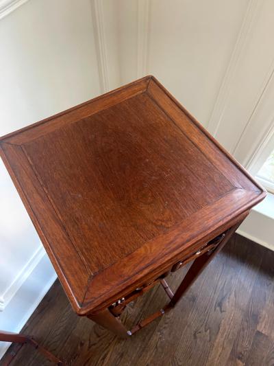 Pair of Antique Chinese Wood Stands Pedestal Tables