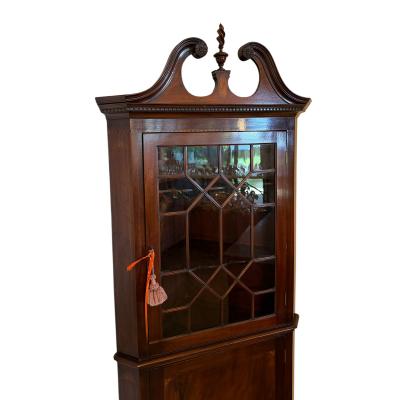 Pair of Antique Early 19c Chippendale Style Corner Cabinets