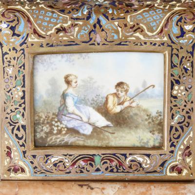 Pair of Antique Eclectic Style Onyx and Marble Pedestals