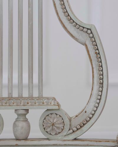 Pair of Antique French Neoclassical Painted Chairs in Antique Linen
