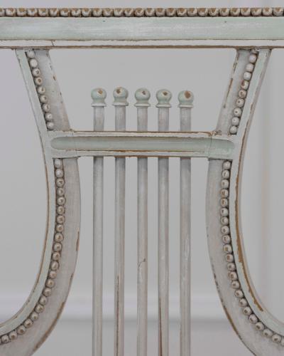 Pair of Antique French Neoclassical Painted Chairs in Antique Linen