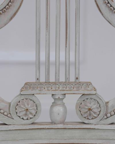 Pair of Antique French Neoclassical Painted Chairs in Antique Linen