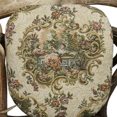 Pair of Antique German Antler Chairs with Rococo Style Upholstery