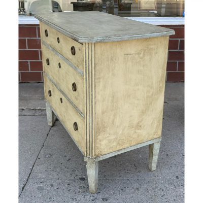 Pair of Antique Gustavian Swedish Empire Commode Painted Chest of Drawers