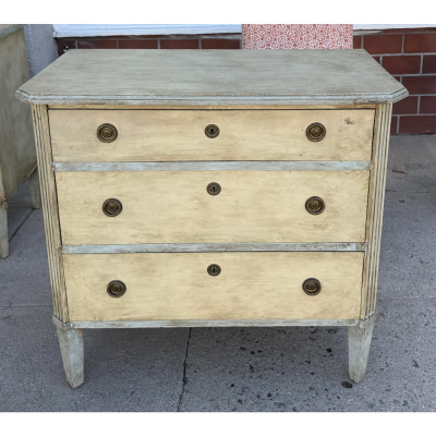 Pair of Antique Gustavian Swedish Empire Commode Painted Chest of Drawers