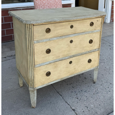 Pair of Antique Gustavian Swedish Empire Commode Painted Chest of Drawers