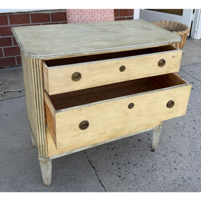 Pair of Antique Gustavian Swedish Empire Commode Painted Chest of Drawers