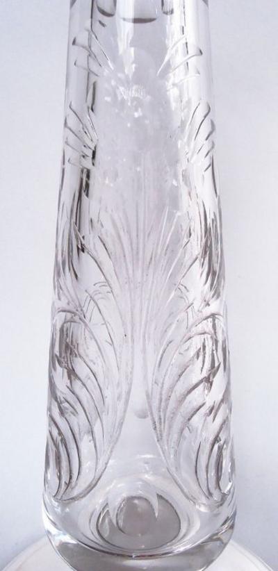 Pair of Antique Hawkes Edwardian Sterling Silver Glass Candlesticks