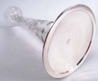 Pair of Antique Hawkes Edwardian Sterling Silver Glass Candlesticks