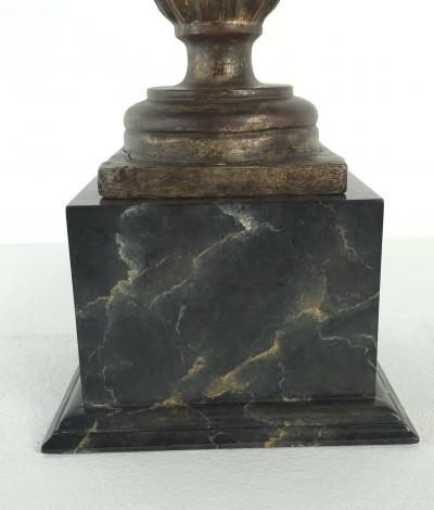 Pair of Antique Italian Silver Gilt Painted Urns Now Lamps