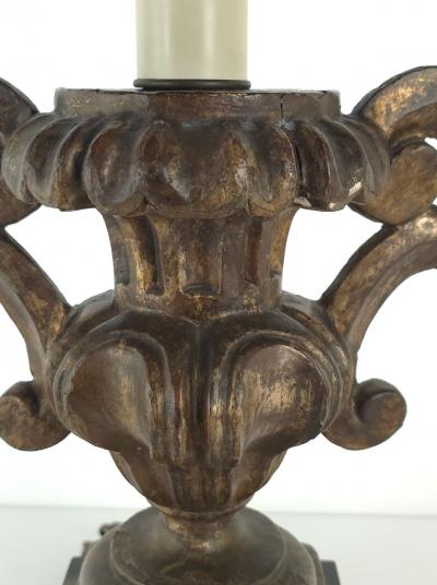 Pair of Antique Italian Silver Gilt Painted Urns Now Lamps